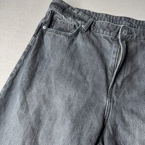H&M &Denim Barrel Leg Jeans Gray Washed High Rise Womens 18 Y2K Streetwear Indie
